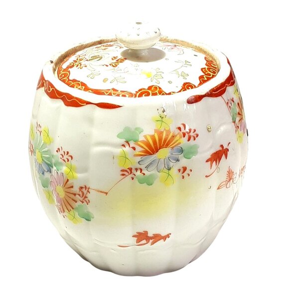 Antique Chinese Porcelain Lidded Tea Caddy Late period Qing Dynasty - Picture 3 of 11